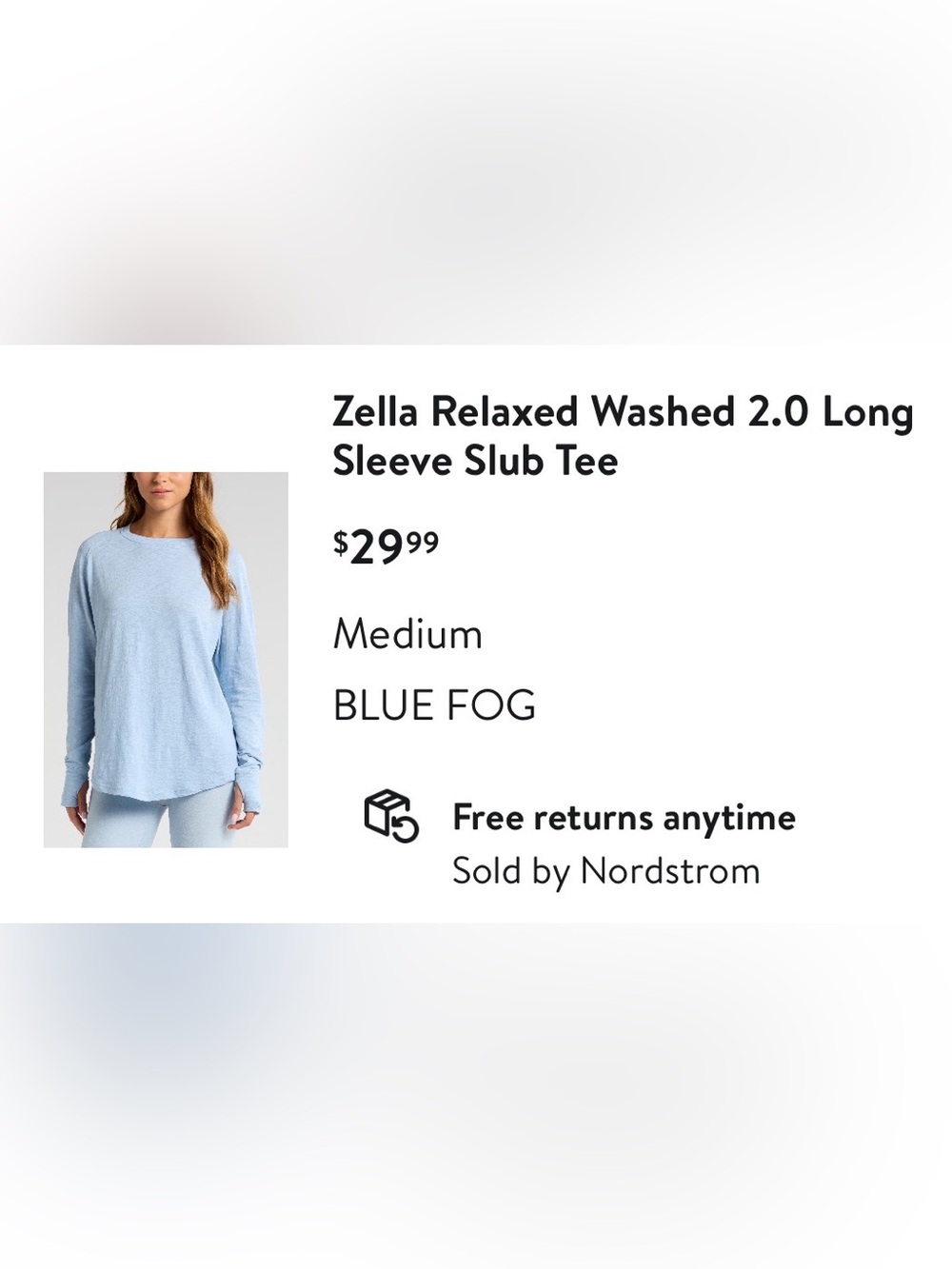 Zella Short Sleeve Tee in Blue Fog